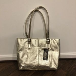 Clarks Leather Gold Foil Handbag